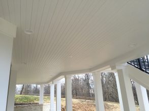 White Vinyl V Joint Tongue and Groove Ceiling